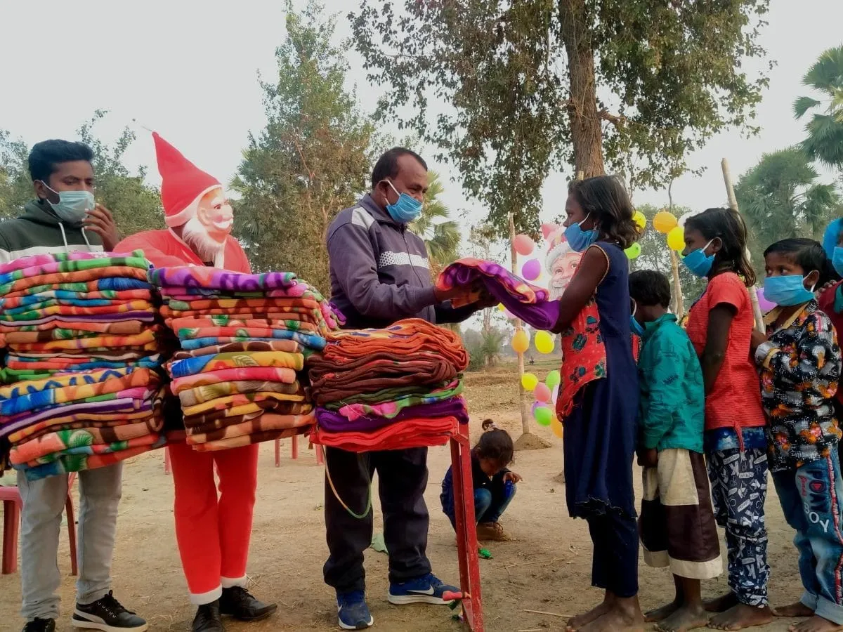 A festive gathering of children supported by the BDA.